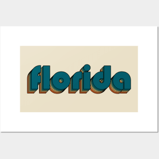 Florida // Florida Retro Rainbow Typography Style // 70s Posters and Art